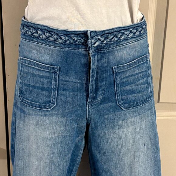 GUESS High Rise Braided Waist Flare Jeans – Vintage 70s Style Sz. 26 - Picture 2 of 12
